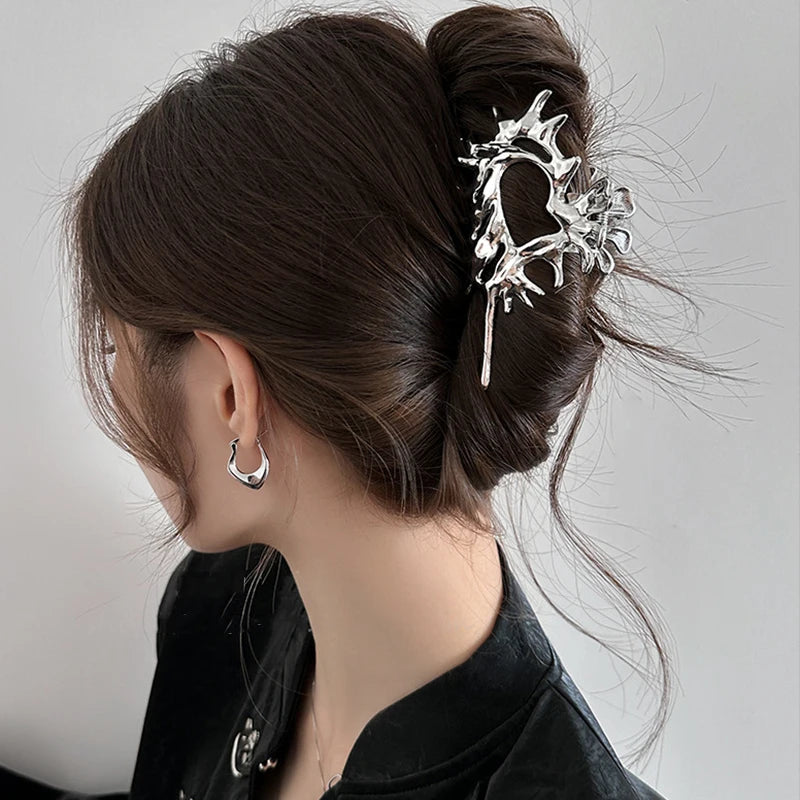 Exquisite Metal Large Claw Clip New Fashion Geometric Hair Claw Clip Barrettes Crabs Headwear For Women Girls Hair Accessories