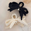 Mesh Bow Hair Clip for Woman Elegant Temperament Large Shark Clip Fashion Girl Ponytail Hair Clamp
