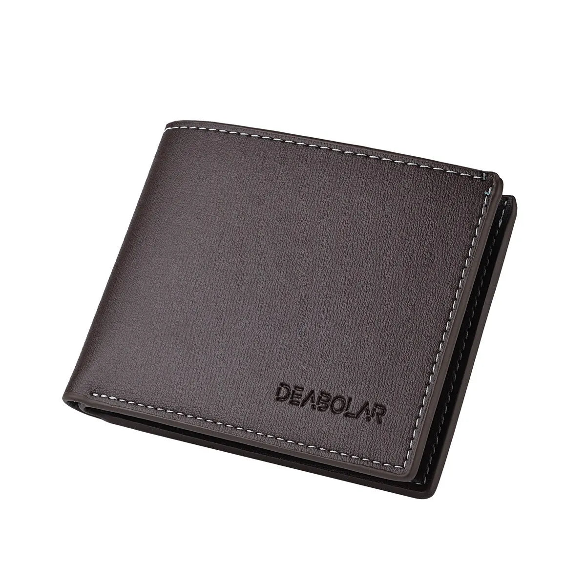 Men’s PU Leather Short Wallet – Slim Folding Credit Card Holder
