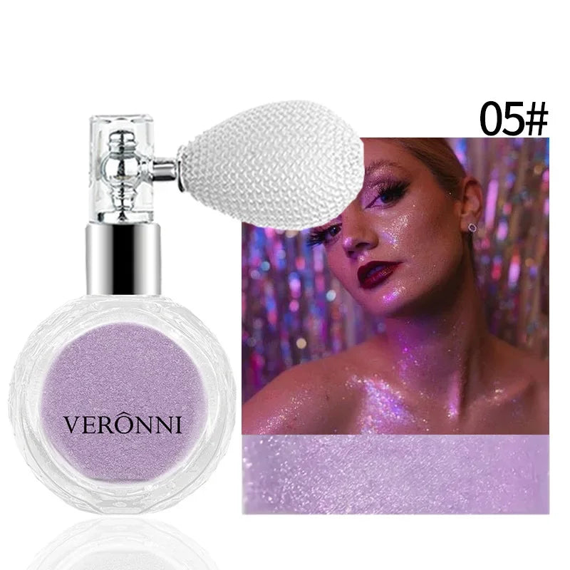 Airbag Shimmer Highlight Powder Spray Waterproof High Gloss Glitter Body Bronzer Highlight Contour Blush for Brightening Makeup
