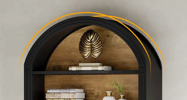 Modern Arched 8-Tier Bookcase – Floor Standing