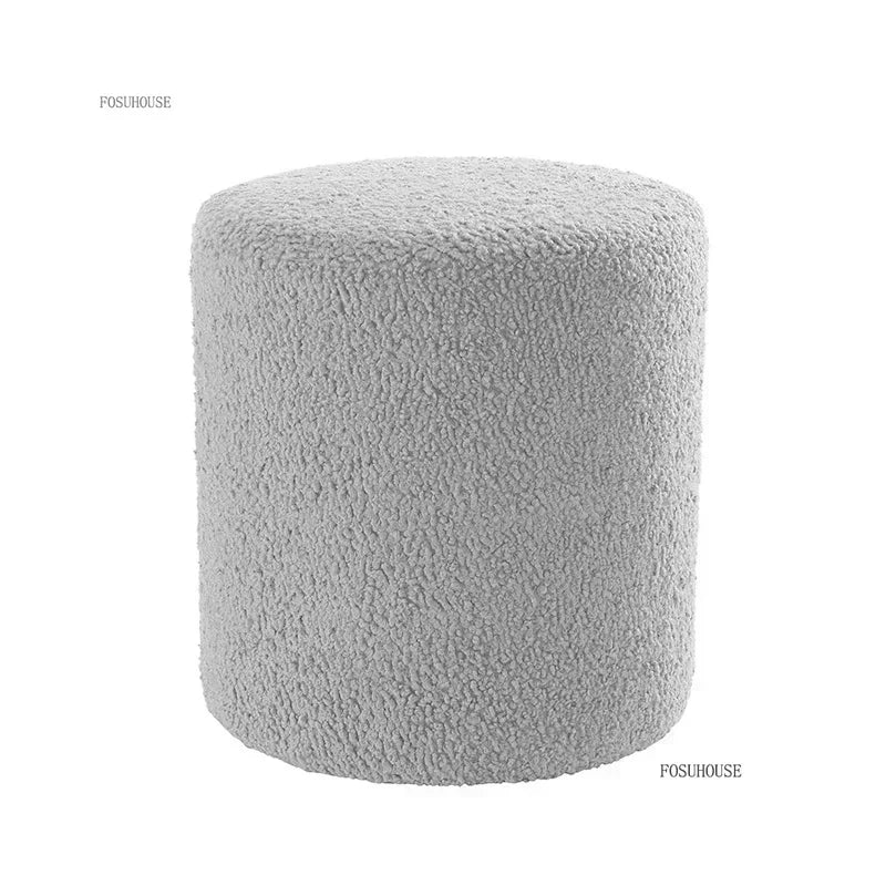 Modern Living Room Furniture Minimalist Shoe Changing Stool Nordic Lambswool Footrest Leisure Ottomans Designer Hallway Ottoman