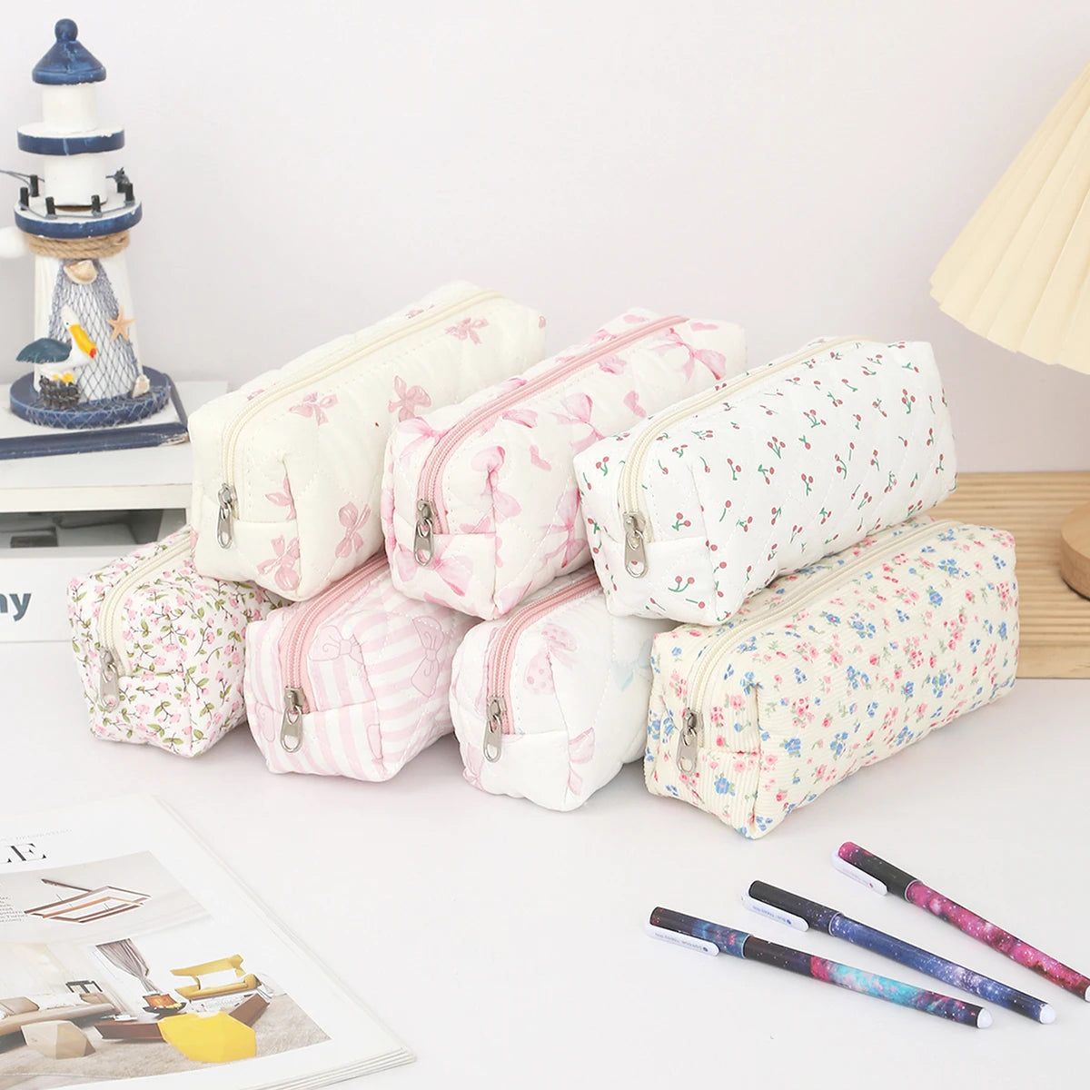 Floral Bowknot Pencil Case