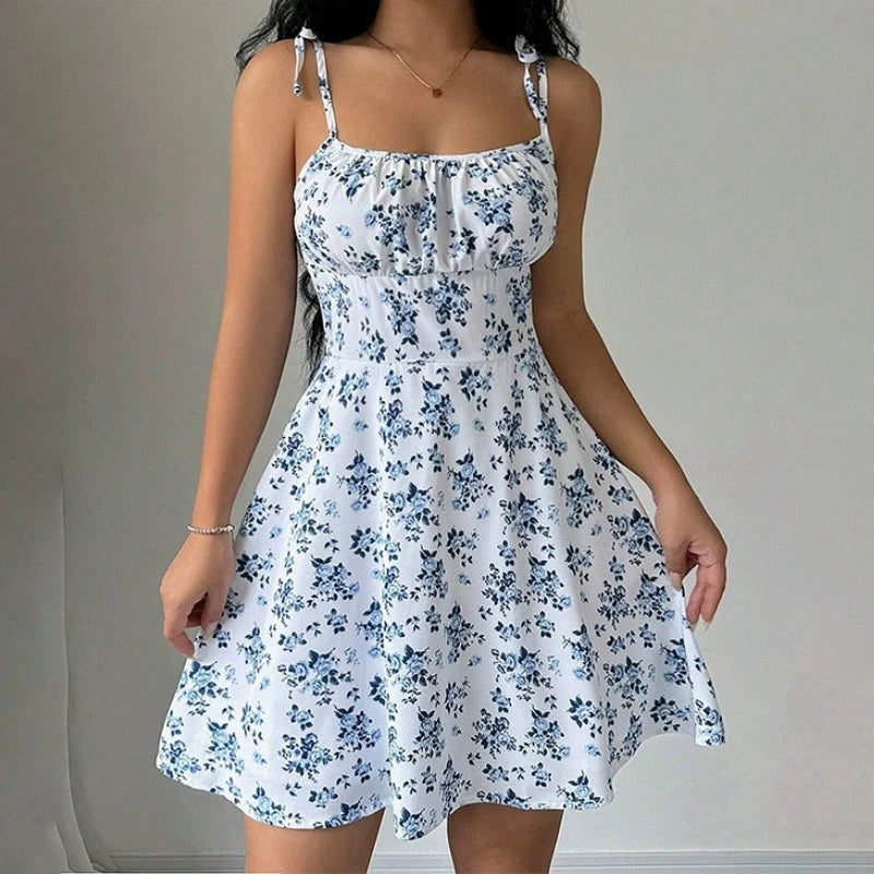 Women's Floral Spaghetti Strap Sundress Beach Short Dress Summer 2020 New Fashion Women's Clothing Won Clothes