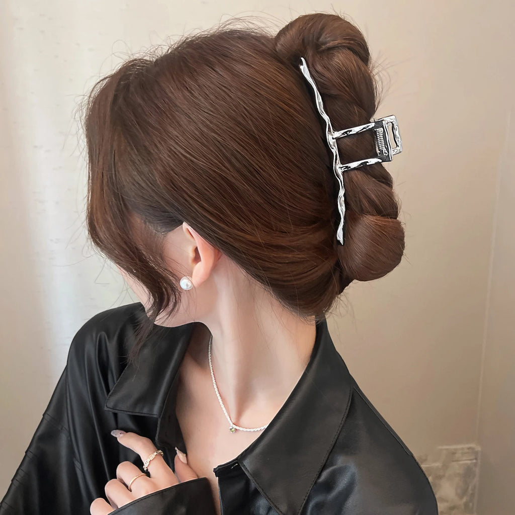 Exquisite Metal Large Claw Clip New Fashion Geometric Hair Claw Clip Barrettes Crabs Headwear For Women Girls Hair Accessories