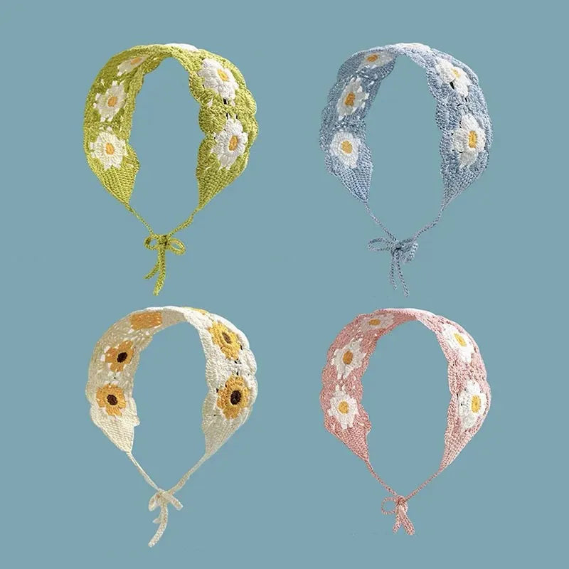 Small Strawberry Headband Crochet Sweet Cute Hair Band Women Scarf Headbands Bandanas Wide Elastic Hairbands Fashion Accessories