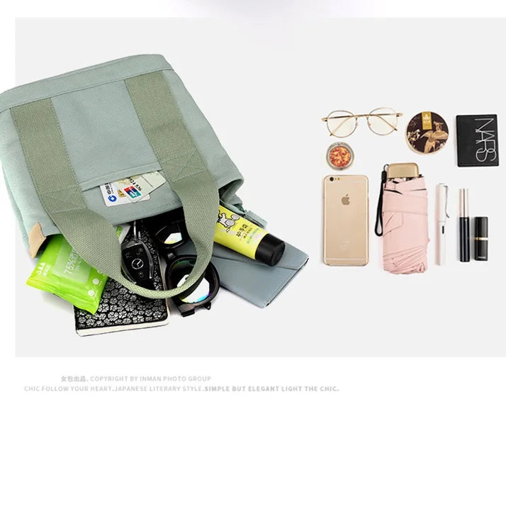 Xierya Women’s Small Canvas Shoulder Bag – Stylish Zippered Mobile Phone Bucket Tote