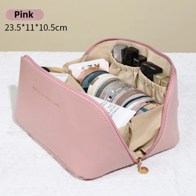 Large PU Leather Cosmetic Bag – Travel & Portable