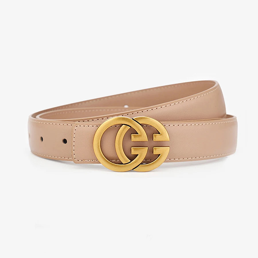 1 Fashionable Solid Color Gg Belt with Casual Metal Buckle Decoration, Suitable for Women's Dresses, Suits, Jeans, Versatile Clothing Accessory Belt