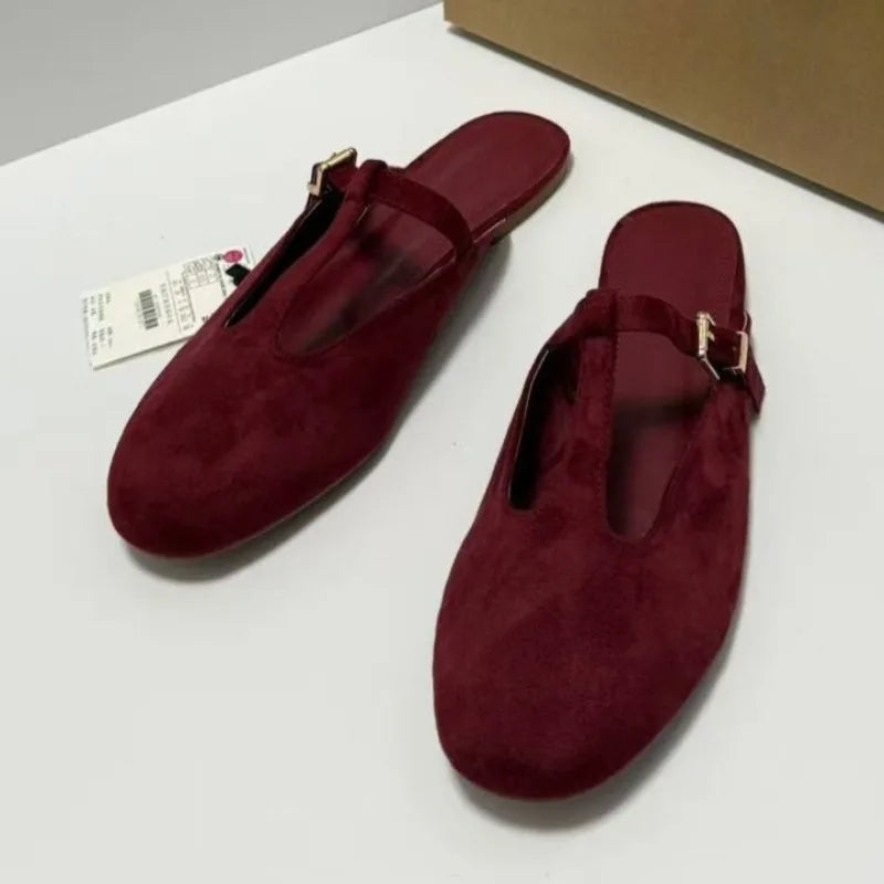 Retro T-Strap Women Mules