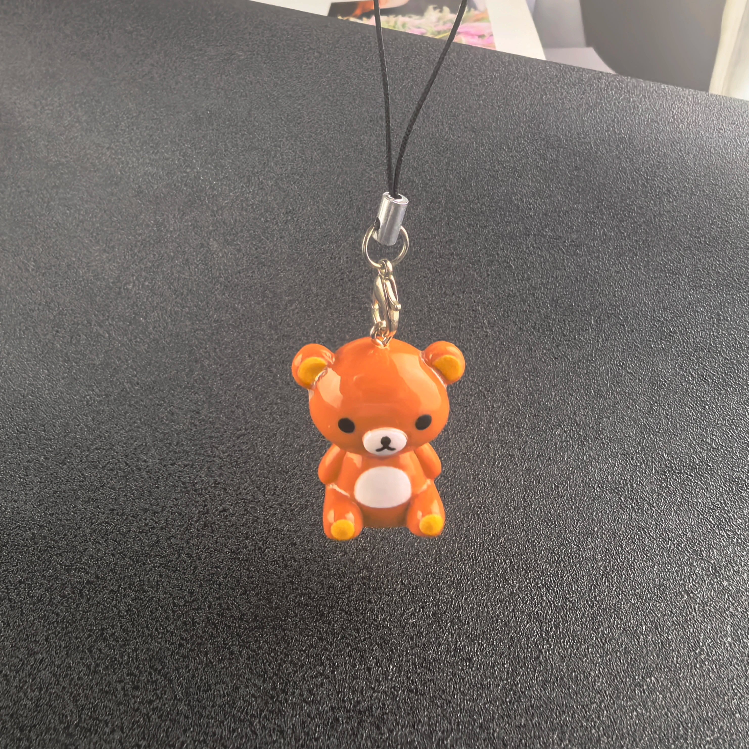 Kawaii Rilakkuma Easy Bear Keychains Lazybear Doll Bag Clothing Puller Phone Rope Keyrings Accessories Pendants Couple Gifts