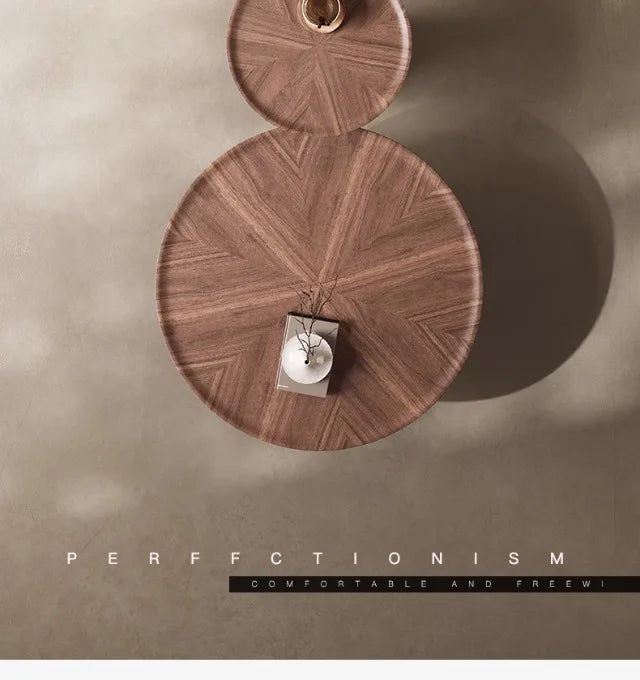 Italian Wood Coffee Table Modern Simple Clear Minimalist Designer Side Table Round Antique Mesas Bajas Lounge Suite Furniture