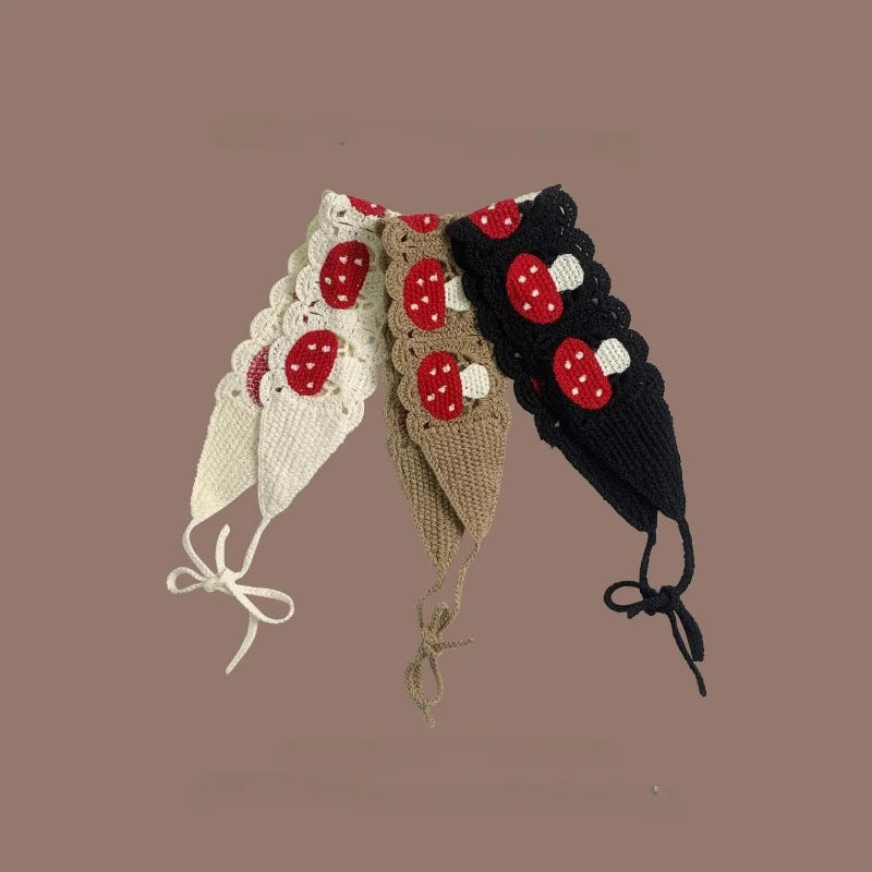 Small Strawberry Headband Crochet Sweet Cute Hair Band Women Scarf Headbands Bandanas Wide Elastic Hairbands Fashion Accessories