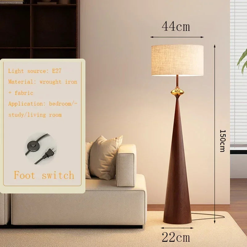 Wabi-sabi Minimalist Floor Lamp Cloth Cover Art Decorative Japan Designer Stand Lights Living Sofa Bedroom Bedside Floor Light