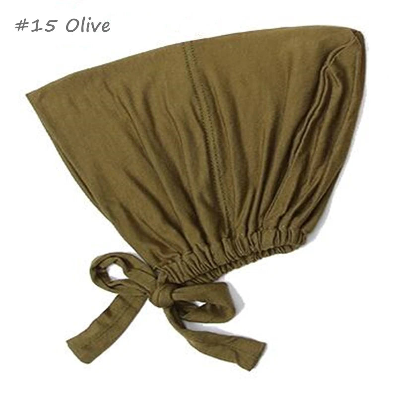Adjustable Inner Caps Solid Color Elastic Cap Modal Hijab Muslim Bonnet Underscarf Women Fashion Accessories