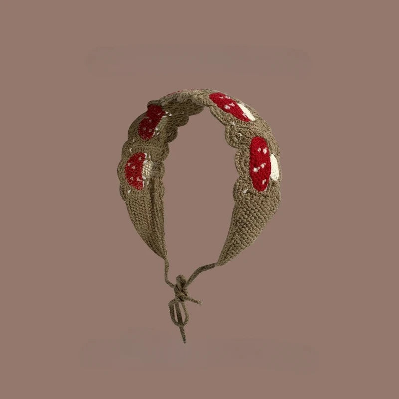 Small Strawberry Headband Crochet Sweet Cute Hair Band Women Scarf Headbands Bandanas Wide Elastic Hairbands Fashion Accessories