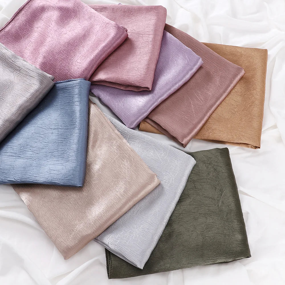 Chiffon Hijab Silk Scarf For Women Scarves Luxury Bandana Headband Headscarf Shawl Chic Muslim Woman Turban Hijabs