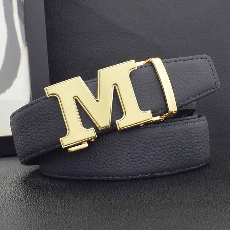 Men’s Luxury White Leather Belt