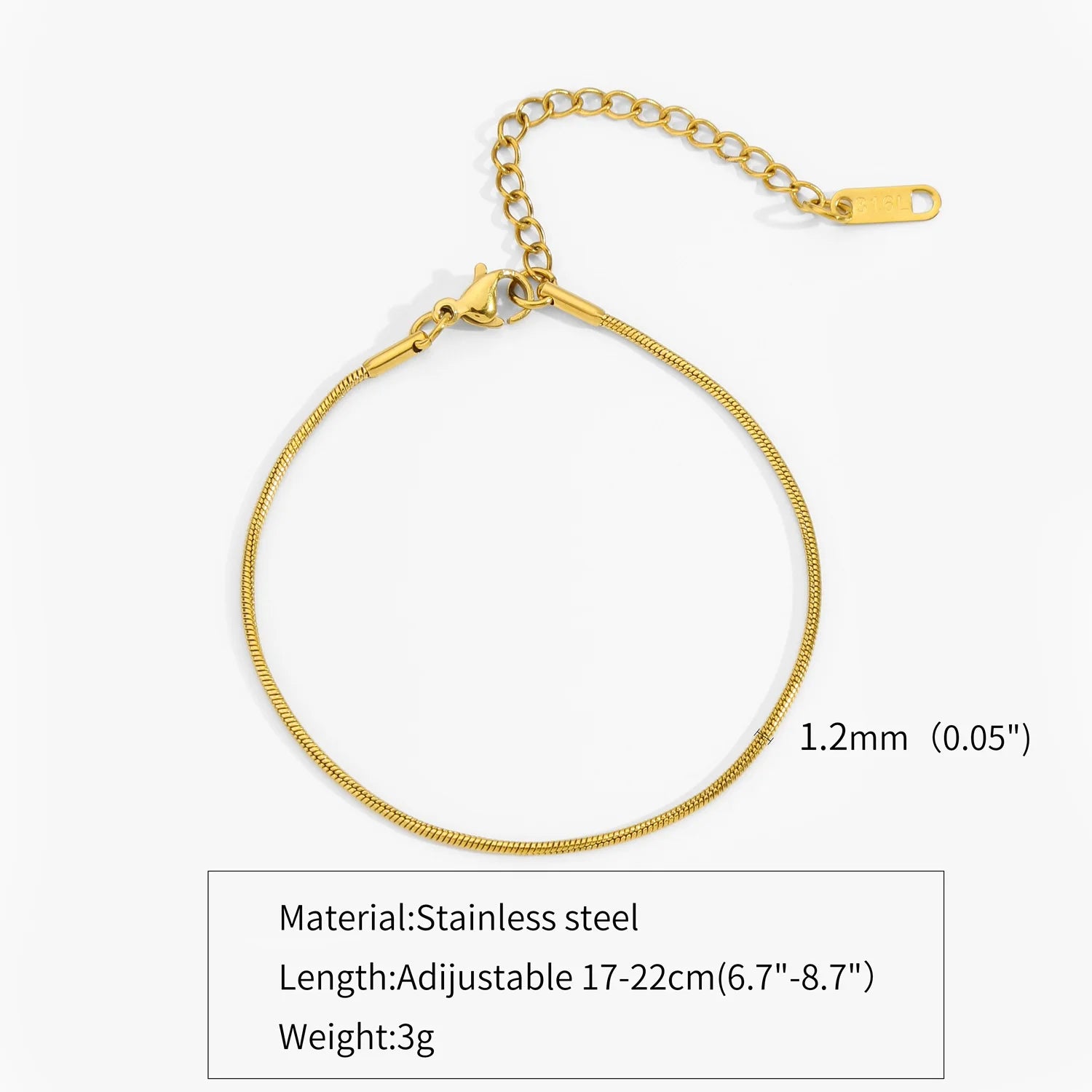 Silver Snake Chain Bracelet