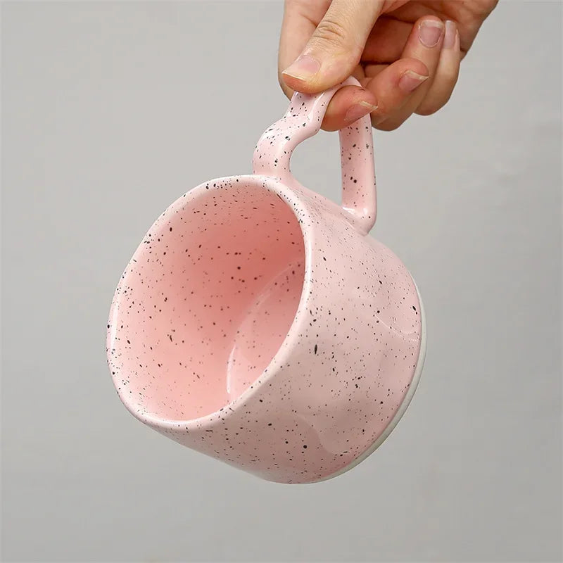 Korean Style Pink Heart Ceramic Mug