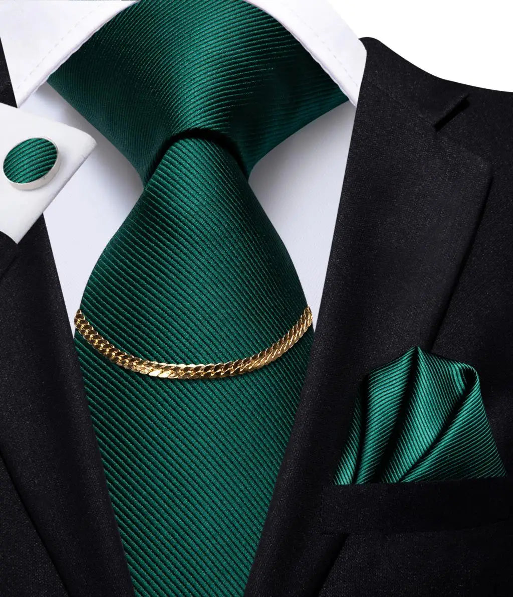 Men’s Black Plaid Silk Tie Set