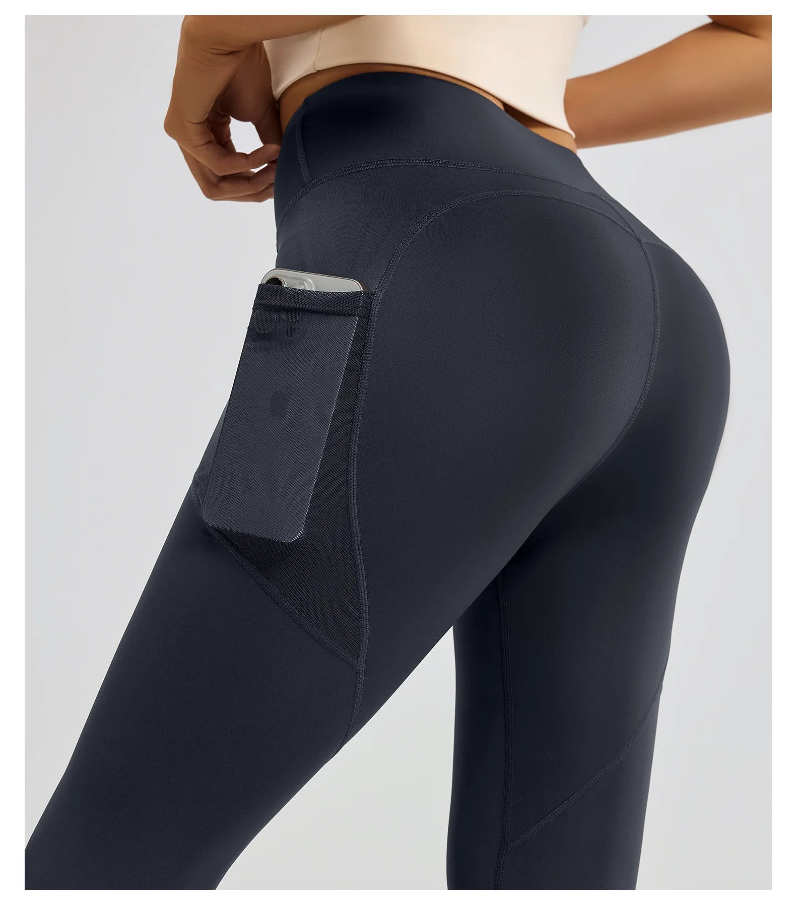 2026Spring Summer New Women's Yoga Pants Tight Peach Hip Leggings Pocket High Waist Belly Tight Trousers Sports Riding Pants Fit