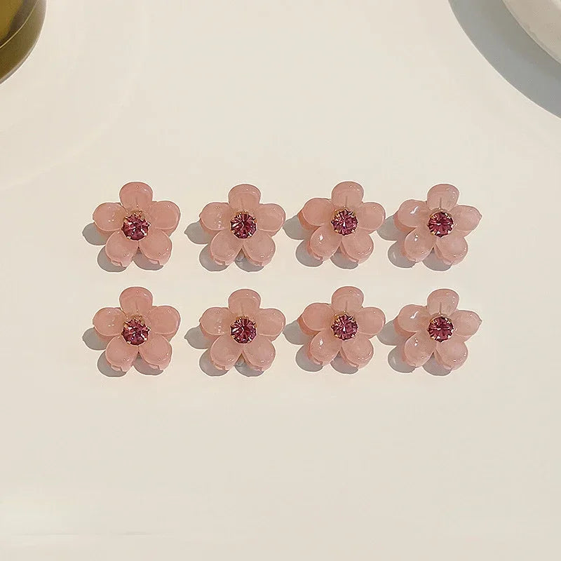 10pcs Korean Mini Floral Hair Claw Kawaii Hair Clip Claw Clamp Braid Clips Headwear Girls Women Hair Accessories