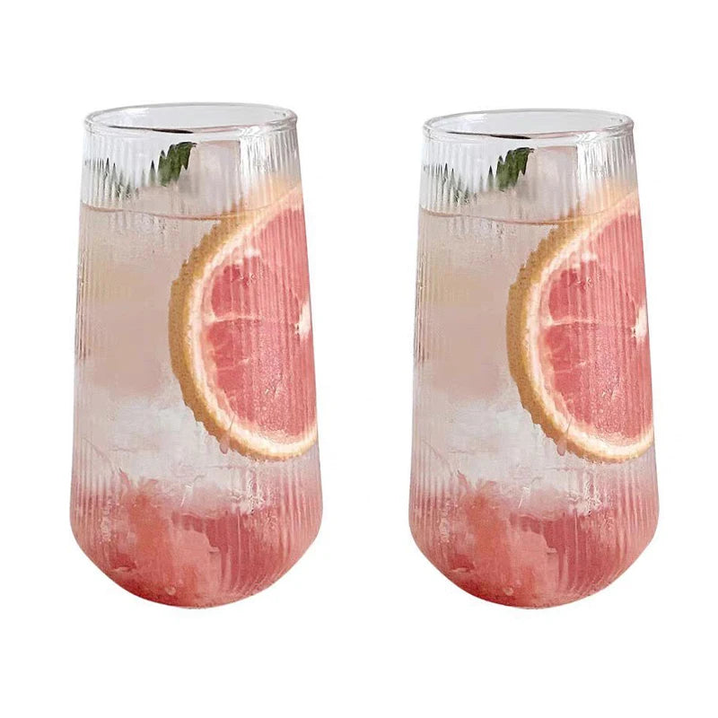 Striped Glass Drinking Cup