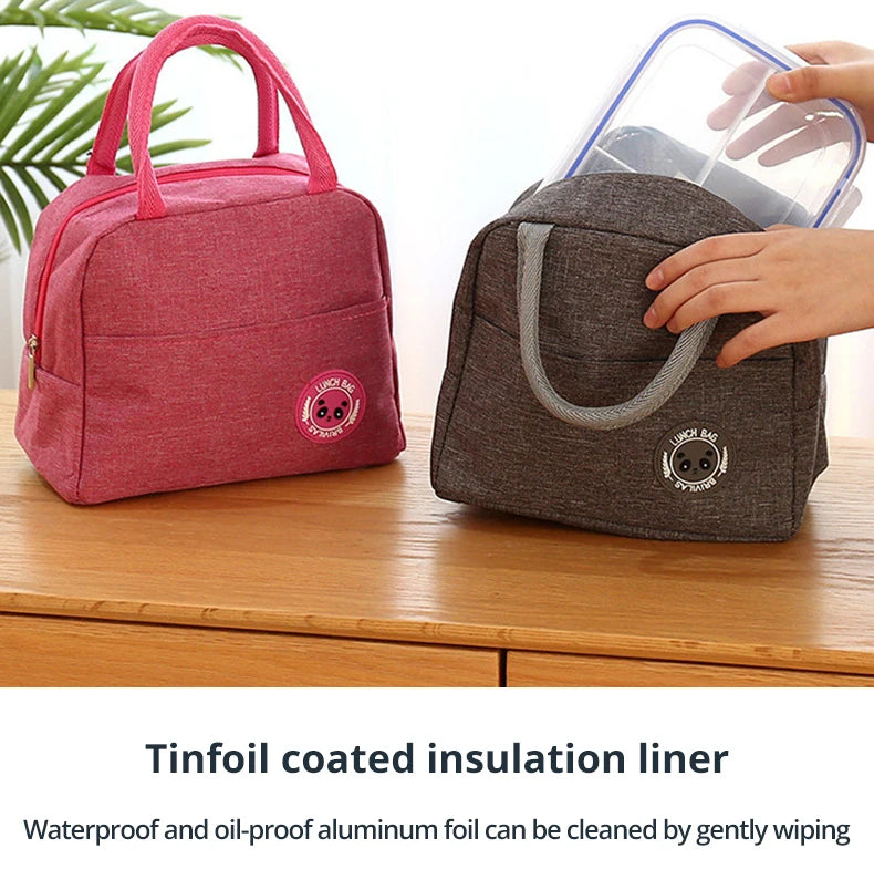 Insulated Bento Lunch Bag – Aluminum Foil Thermal Meal Tote for Students