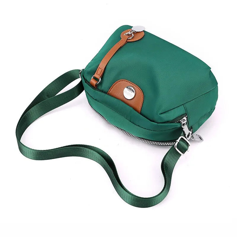 Women’s Waterproof Nylon Crossbody Bag – Large Capacity Casual Solid Color Messenger Shoulder Bag