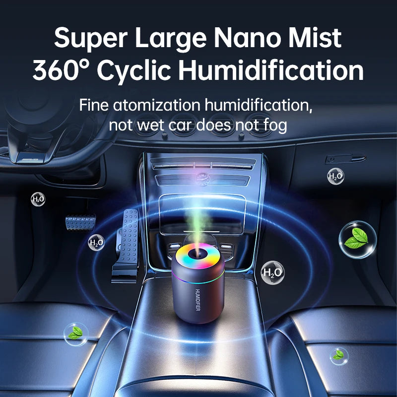 Mini USB Air Humidifier – 180ML Aroma Diffuser for Home & Car