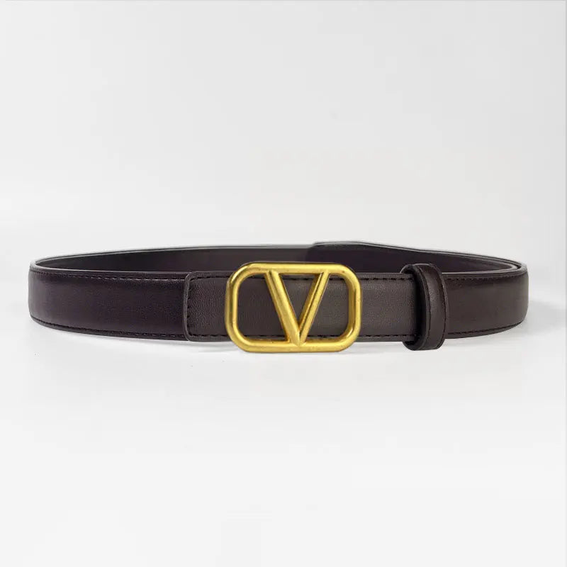 Classic ladies belt casual Joker ladies thin belt fashion personality with pants.