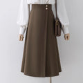 Maillard Suit Skirt Irregular Skirt Women's High Waist Mid-length Skirt Small Commuter A-line Skirt