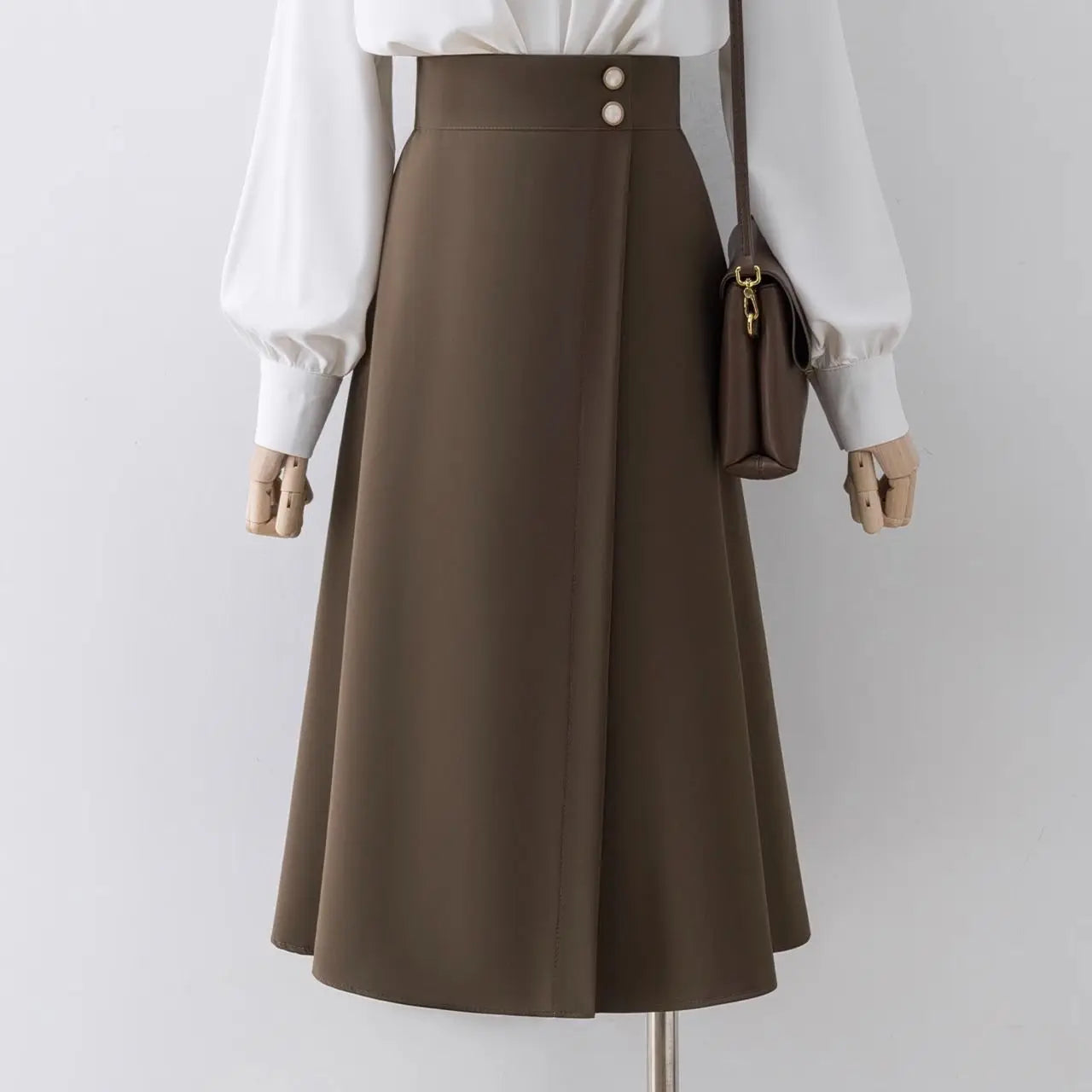 Maillard Suit Skirt Irregular Skirt Women's High Waist Mid-length Skirt Small Commuter A-line Skirt
