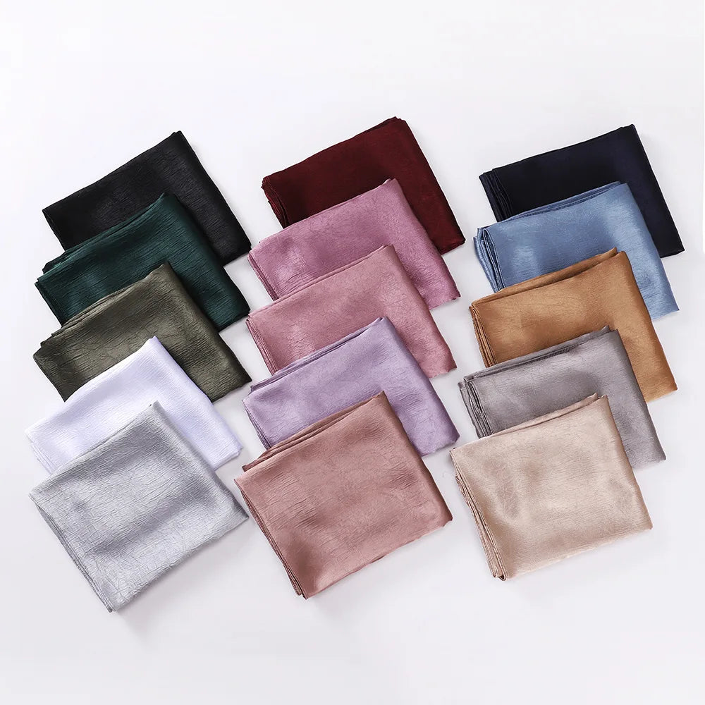 Chiffon Hijab Silk Scarf For Women Scarves Luxury Bandana Headband Headscarf Shawl Chic Muslim Woman Turban Hijabs