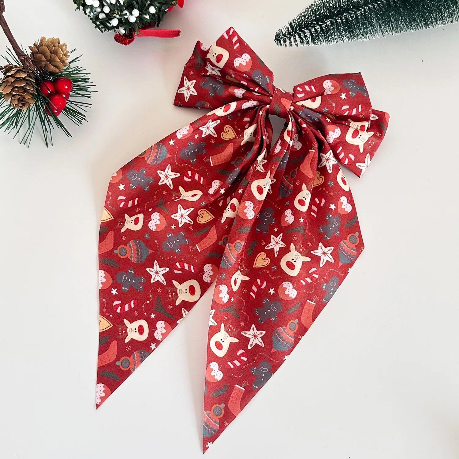 Women Elegant Lace Bow Ribbon Hair Clips Solid Color Satin Заколка Бант Girls Korean Hairpins Party Headdress Hair Accessories