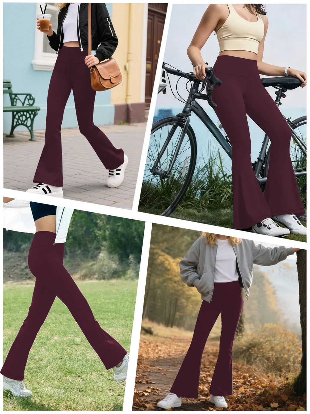 Women's Super Soft Flare Pants High Waisted Tummy Control Workout Yoga Push Up Gym Fitness Long Leggings Bell Bottoms