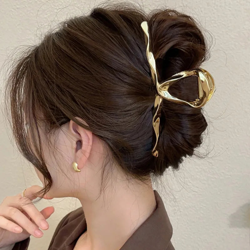 Exquisite Metal Large Claw Clip New Fashion Geometric Hair Claw Clip Barrettes Crabs Headwear For Women Girls Hair Accessories