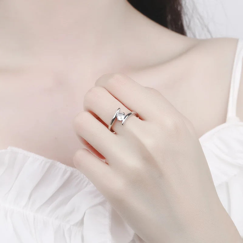 925 Sterling Silver Zircon Ring