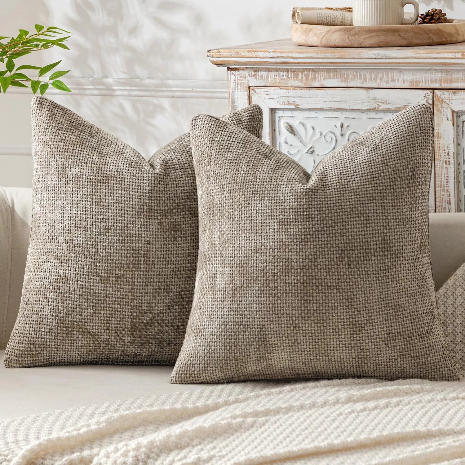 1pcs Chenille Throw Pillow Cover Soft Solid Color Cushion Case with Cross Woven Design Decorative Pillowcase Sofa Bed Home Decor