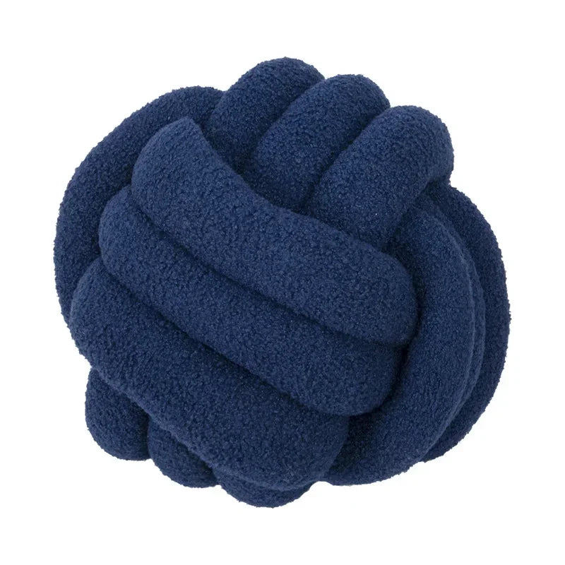 Hand-woven Knotted Ball Pillow Lamb Velvet Roll Pillow Sofa Living Room Household Cushion Head Back Bed Back