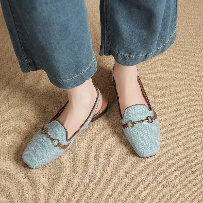 New Women Platform Sandals Anti-slip Closed Toe Metal Shoes Women Flat Outdoor Round Toe Wedge Sandals Women Sandalias De Mujer