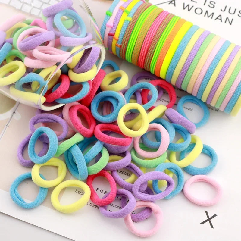 200/1000 PCS Colorful Nylon Elastic Hair Bands for Women & Girls – Small Ponytail Holders & Rubber Hair Ties
