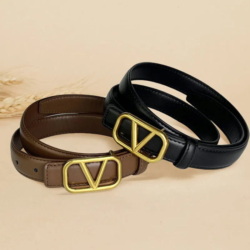 Classic ladies belt casual Joker ladies thin belt fashion personality with pants.