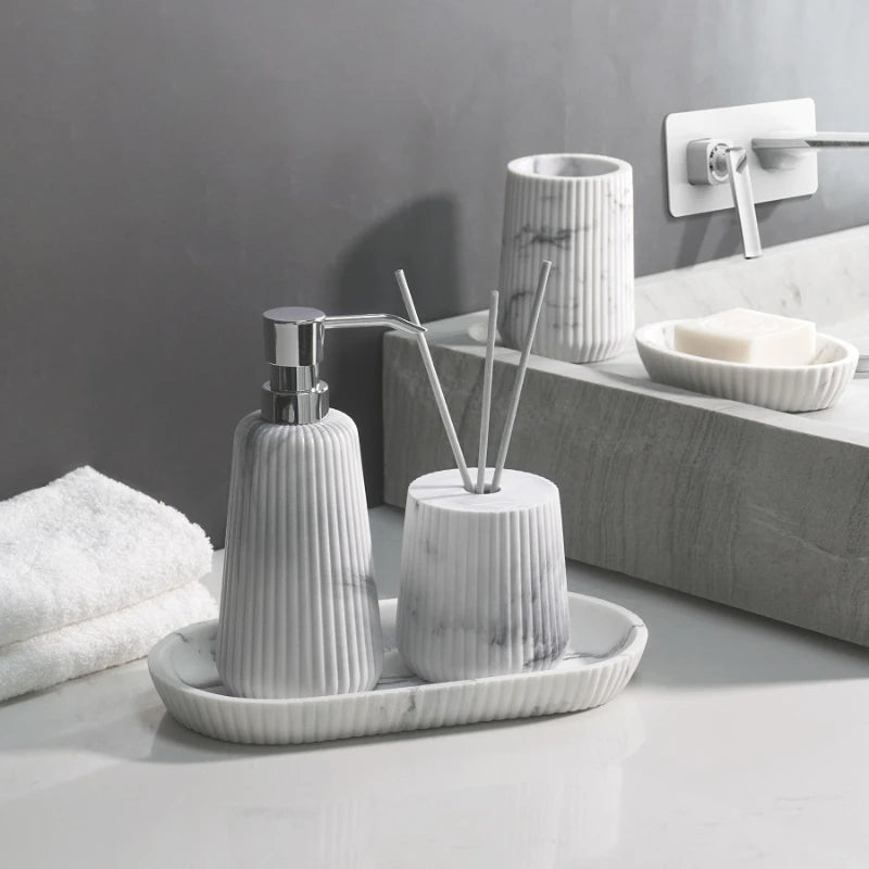 Sandstone Bathroom Gargle Cup & Tray – 1pc