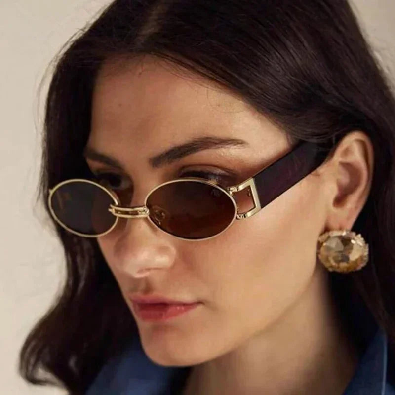 New Vintage Oval Sunglasses Ladies Ins Small Retro Punk Sunglasses for Women Men Luxury Brand UV400 Protection Shades Sunglasses