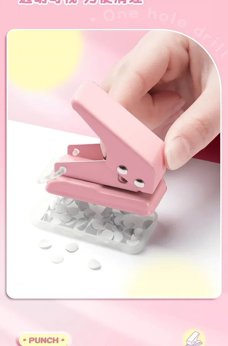Single Hole Mini Paper Punch – Portable & Cute