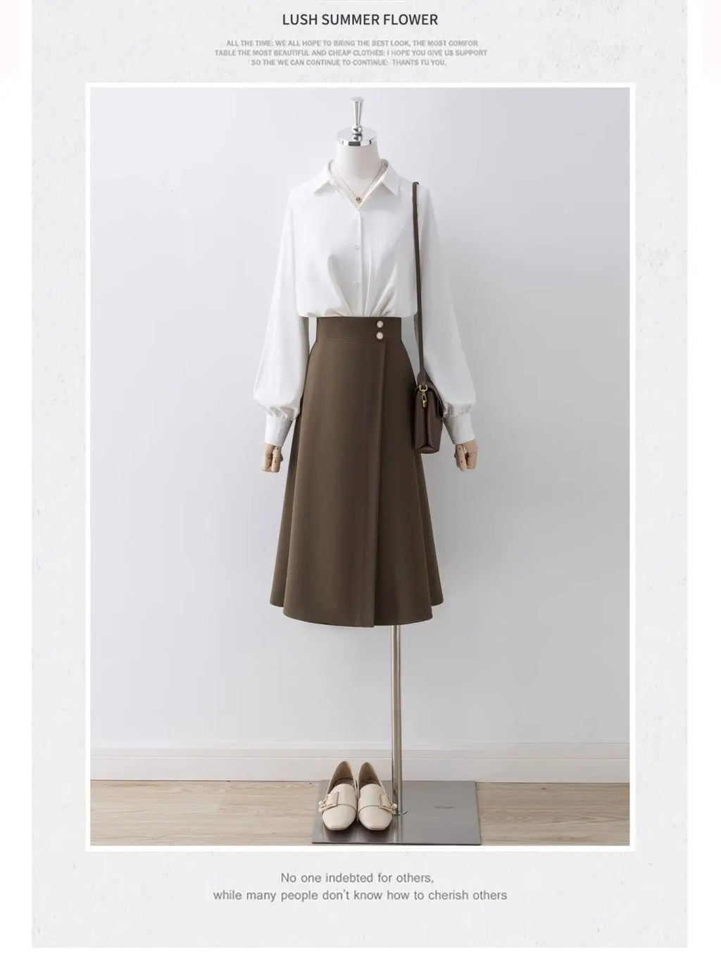 Maillard Suit Skirt Irregular Skirt Women's High Waist Mid-length Skirt Small Commuter A-line Skirt