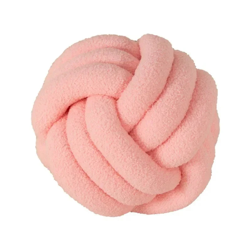 Hand-woven Knotted Ball Pillow Lamb Velvet Roll Pillow Sofa Living Room Household Cushion Head Back Bed Back