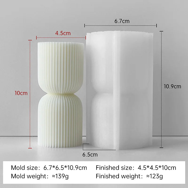 Striped Cylinder Silicone Candle Mold – DIY